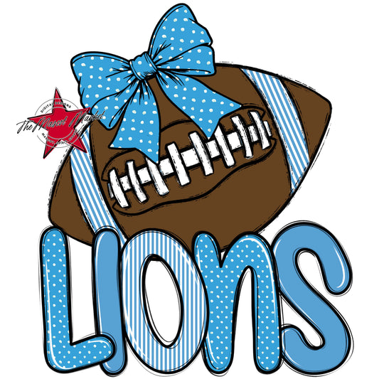 Lions Football Spirit Design-Carolina Blue