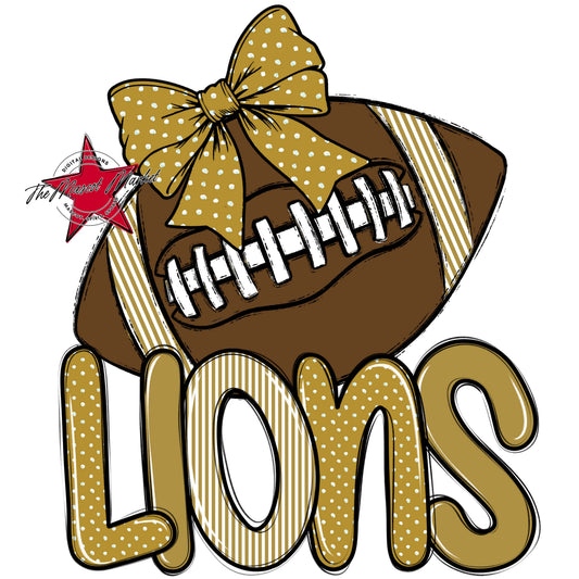 Lions Football Spirit Design-Gold