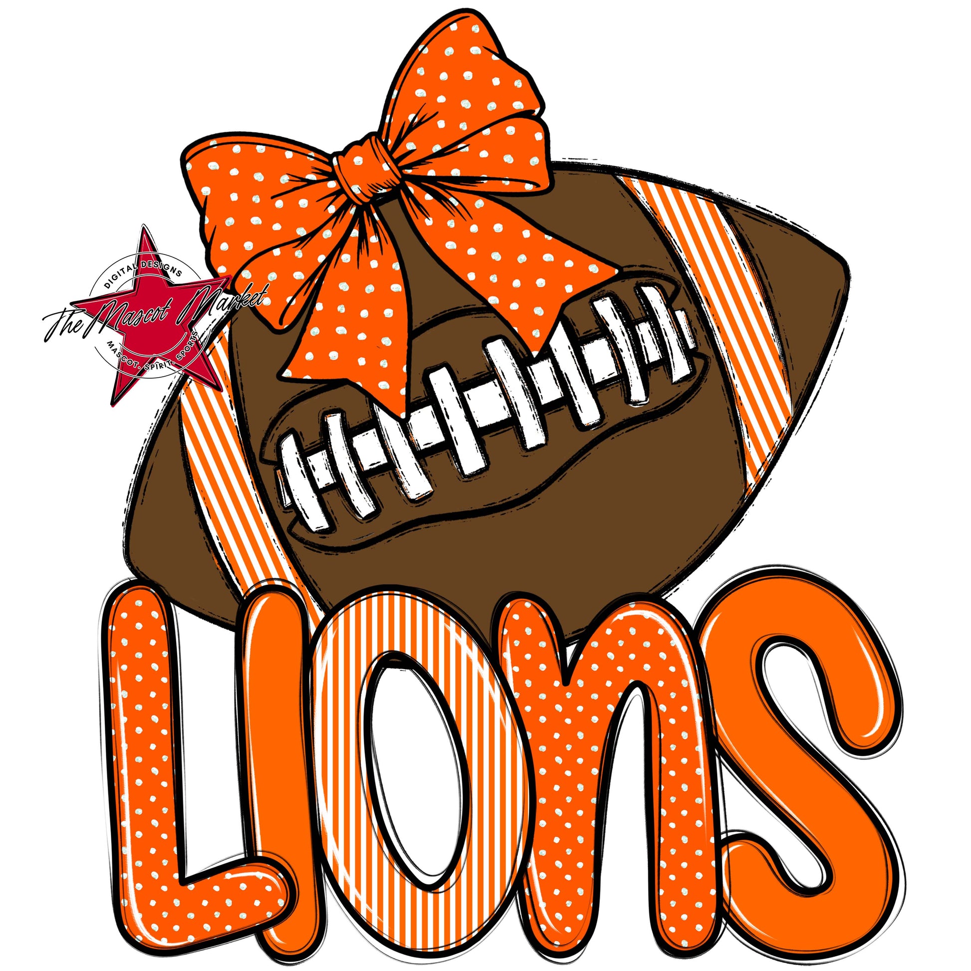 Lions Football Spirit Design-Orange