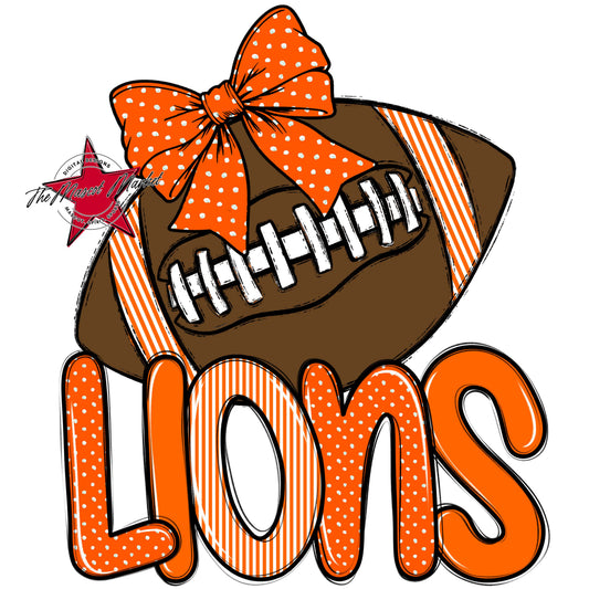 Lions Football Spirit Design-Orange
