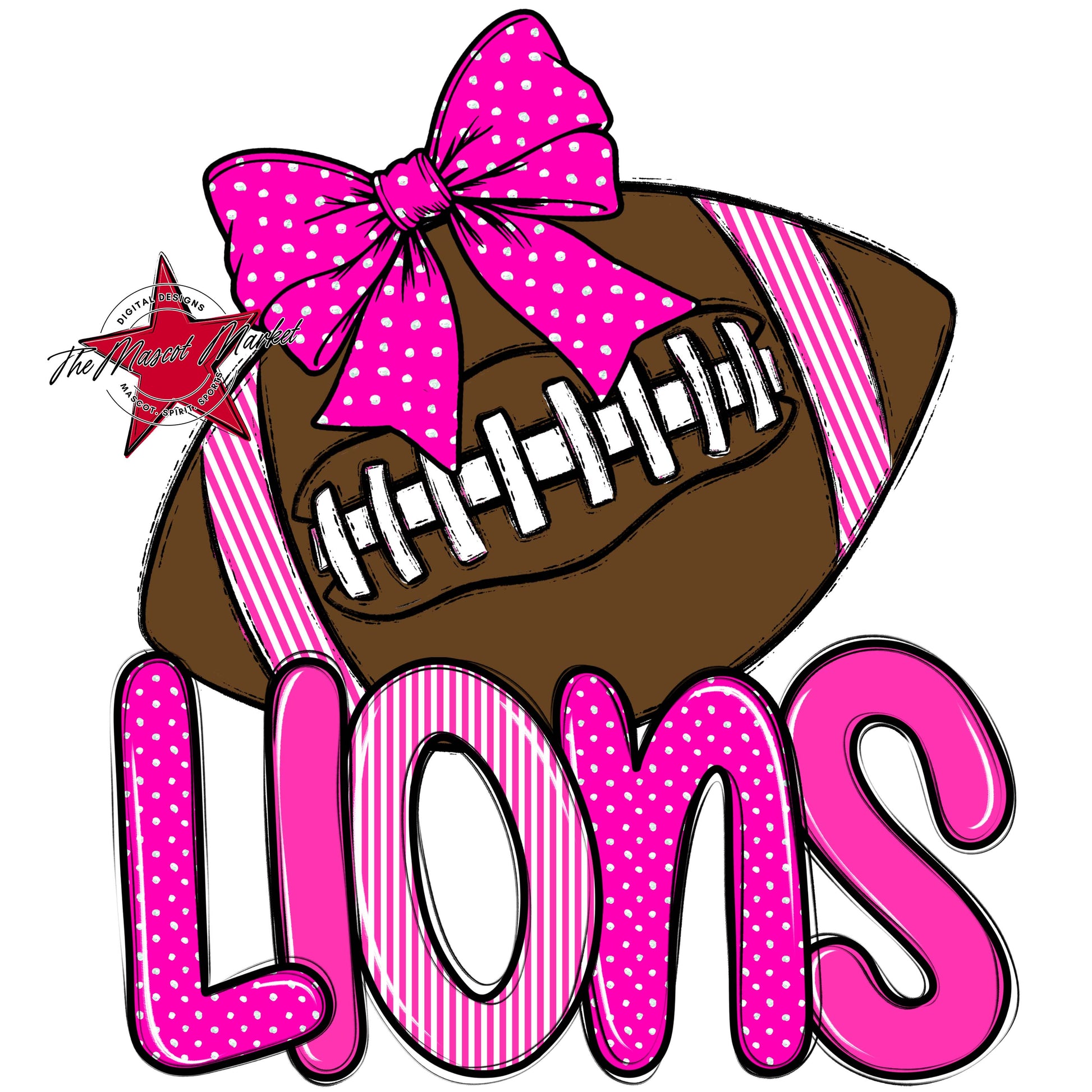 Lions Football Spirit Design-Pink