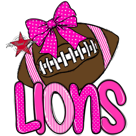 Lions Football Spirit Design-Pink