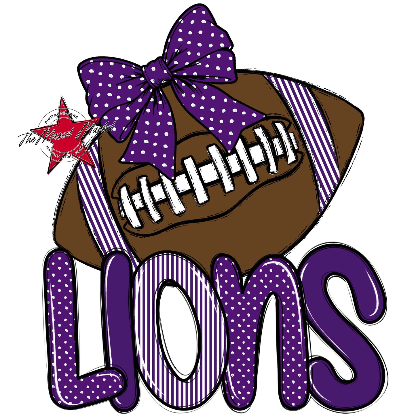 Lions Football Spirit Design-Purple