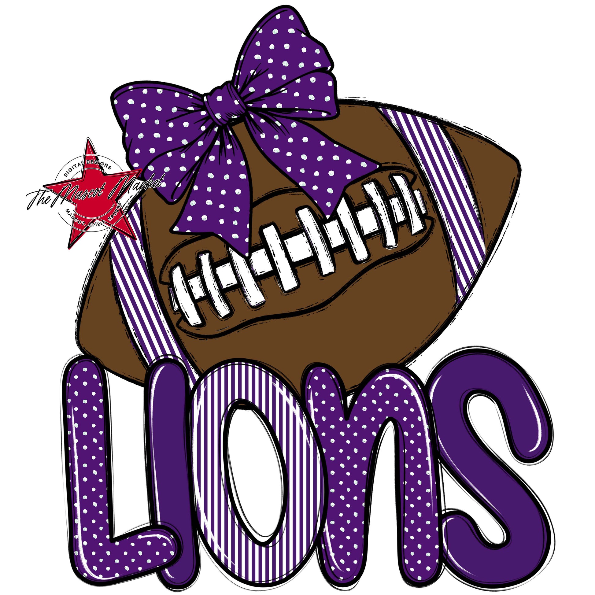 Lions Football Spirit Design-Purple