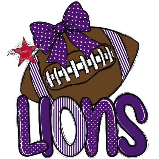 Lions Football Spirit Design-Purple