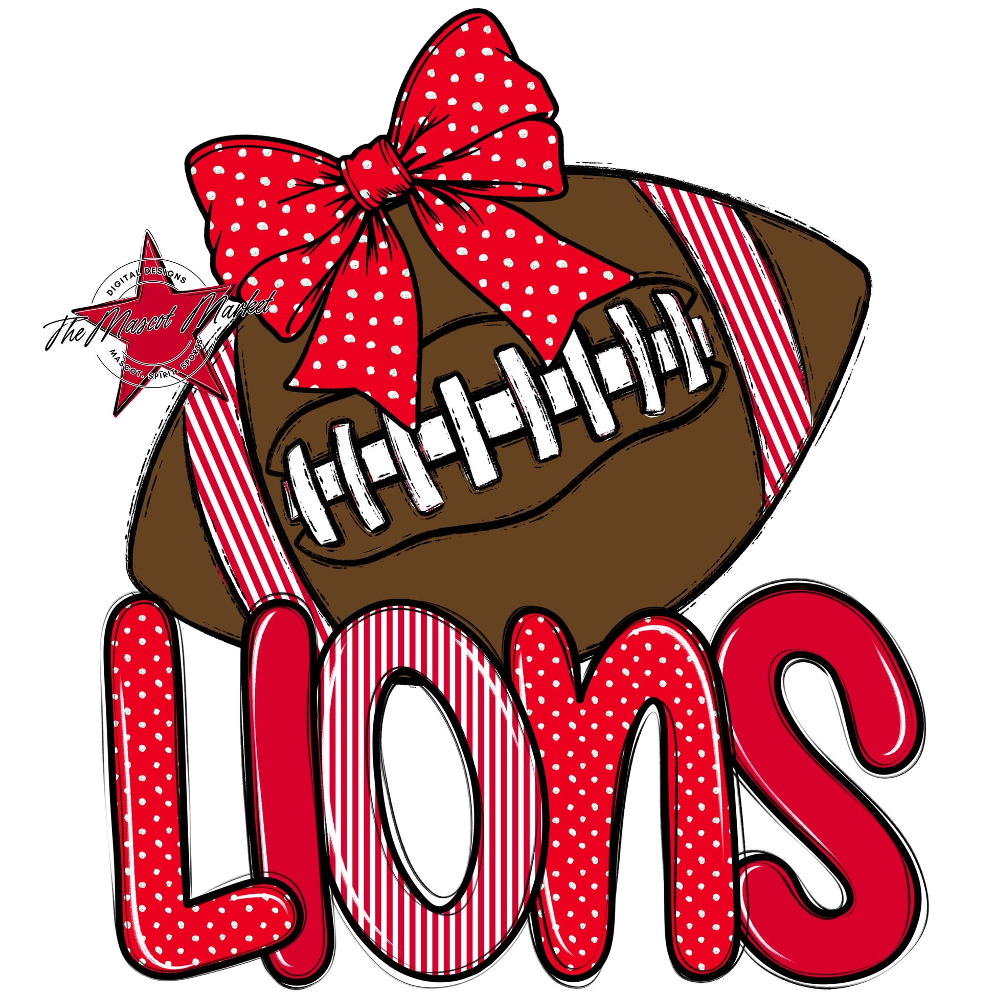 Lions Football Spirit Design-Red