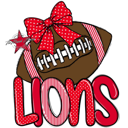 Lions Football Spirit Design-Red