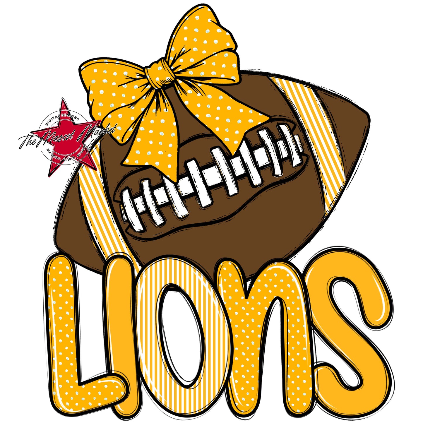 Lions Football Spirit Design-Yellow