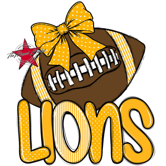 Lions Football Spirit Design-Yellow