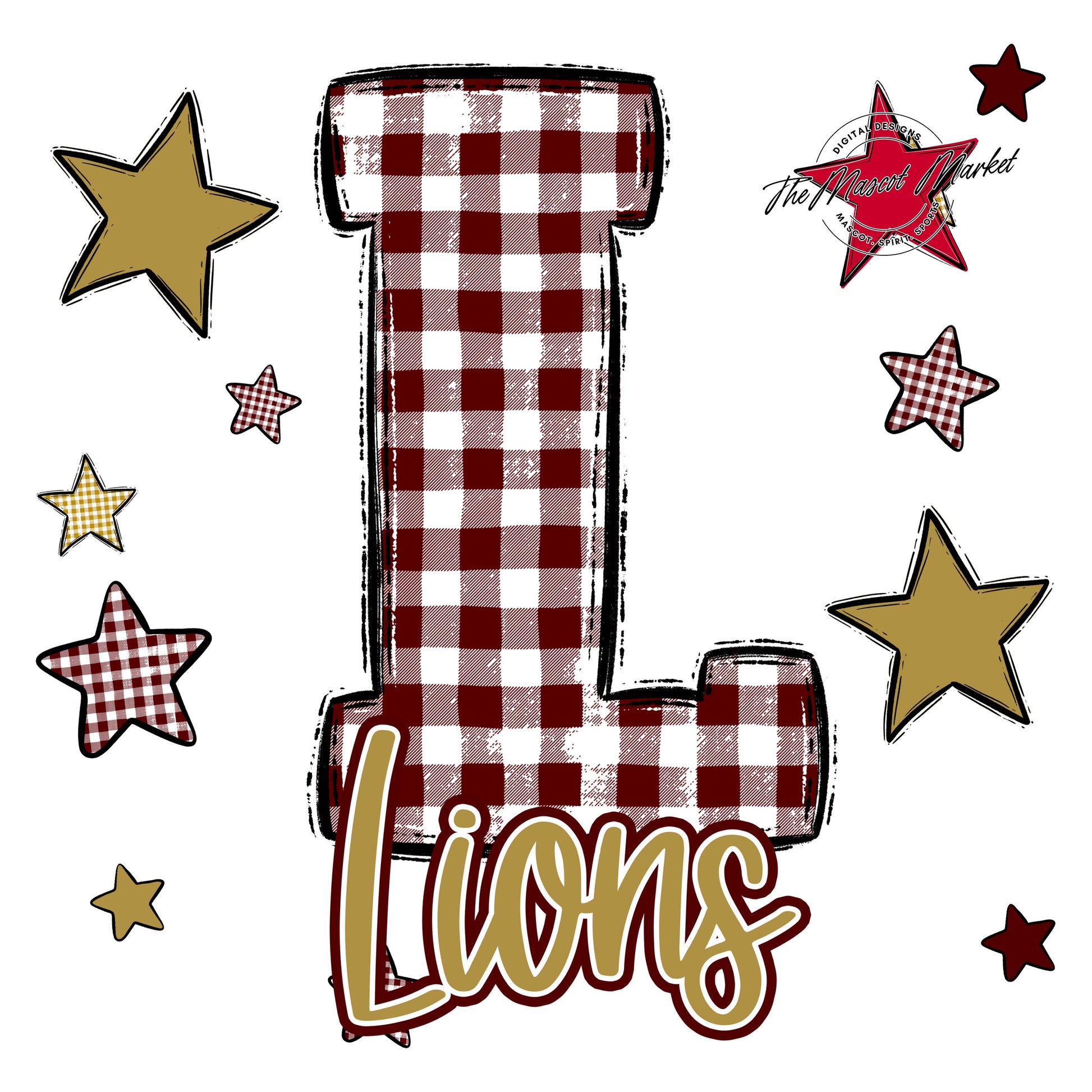 Lions Plaid Star Design-Maroon & Gold