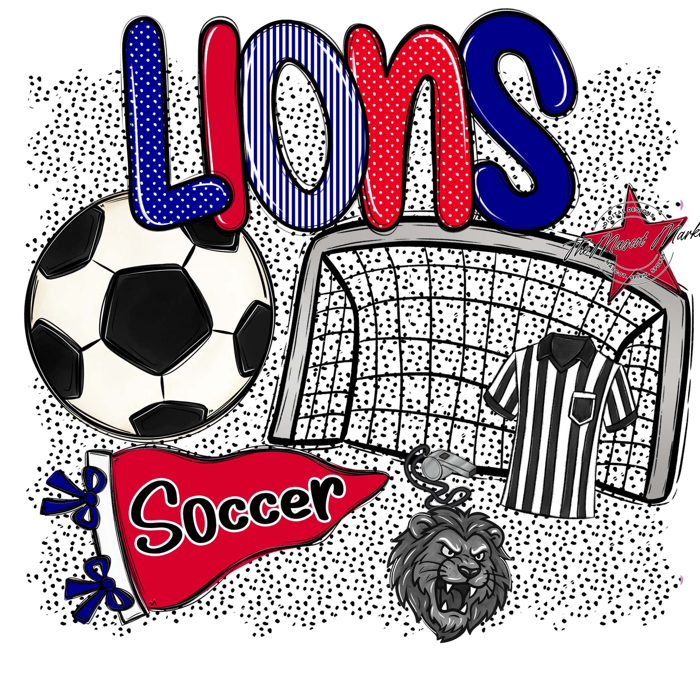 Lions Soccer Spirit-Blue & Red