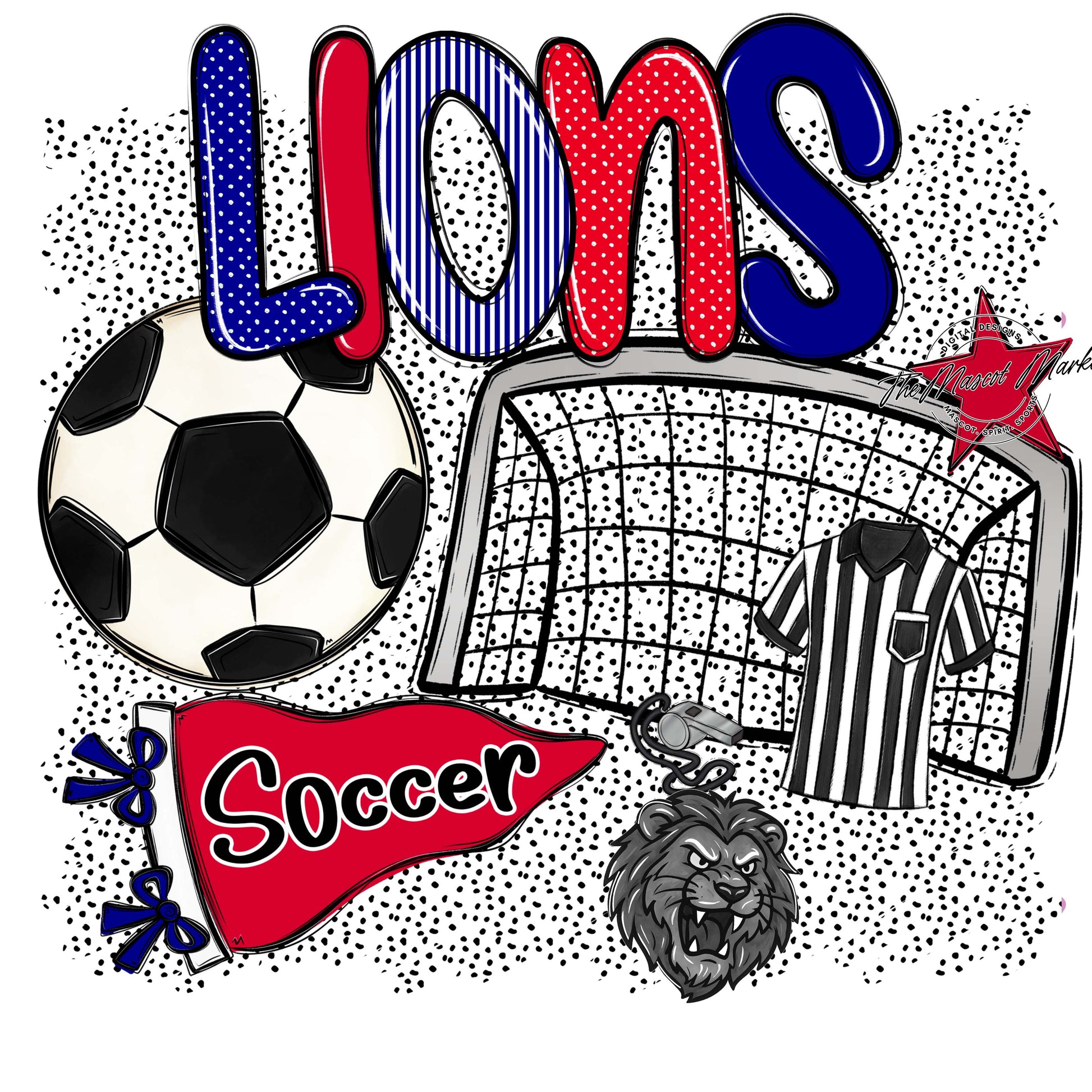 Lions Soccer Spirit-Blue & Red
