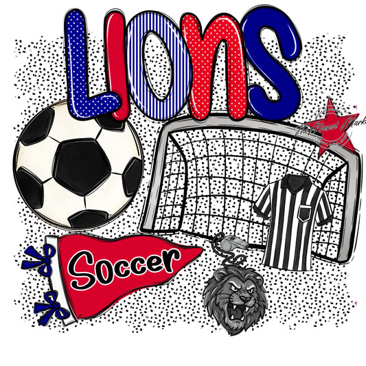 Lions Soccer Spirit-Blue & Red