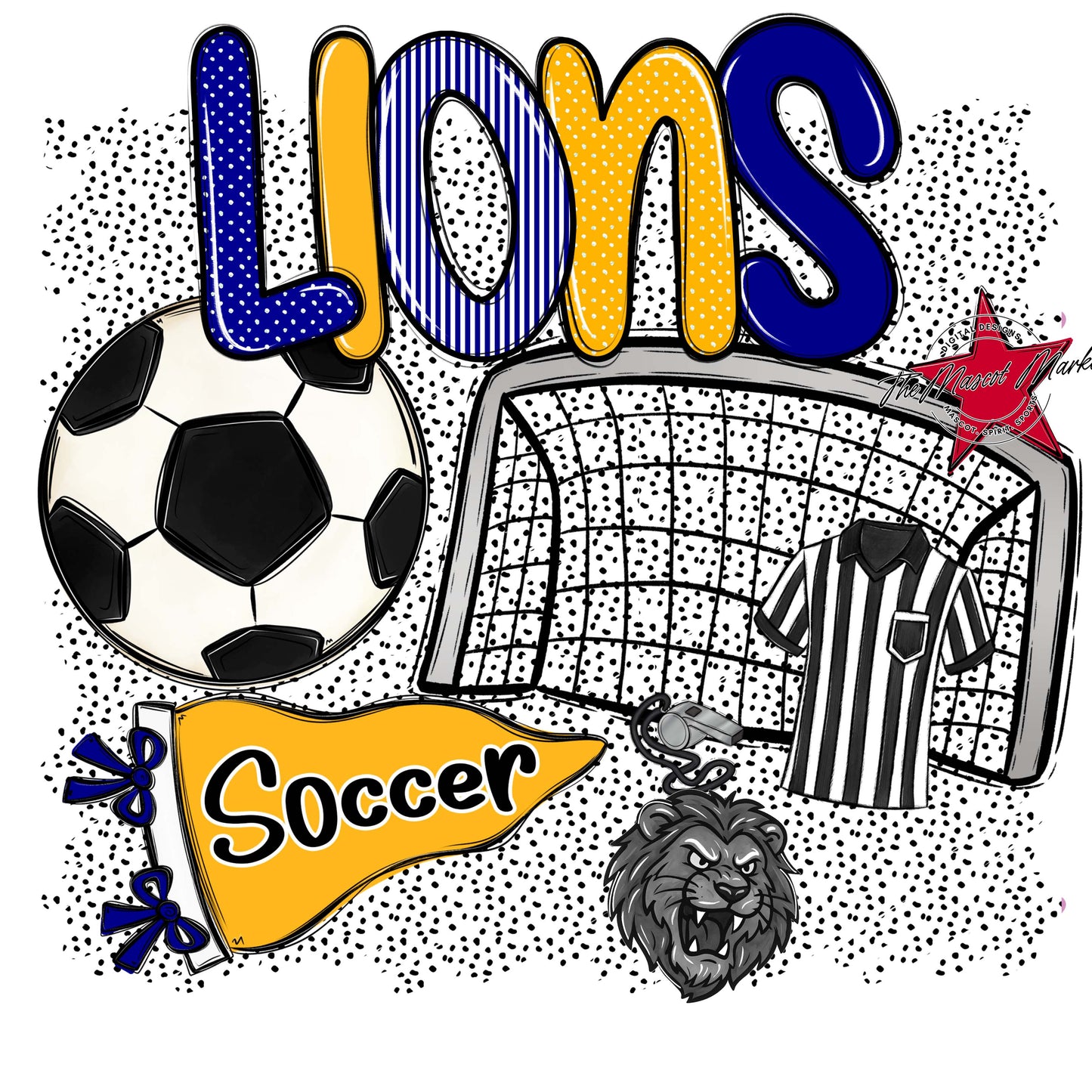 Lions Soccer Spirit-Blue & Yellow