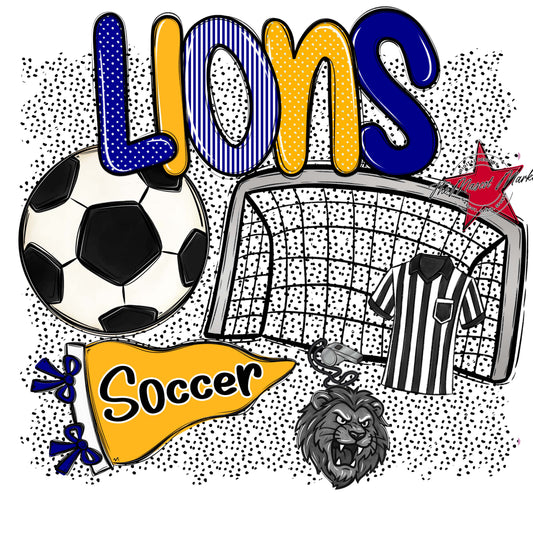Lions Soccer Spirit-Blue & Yellow