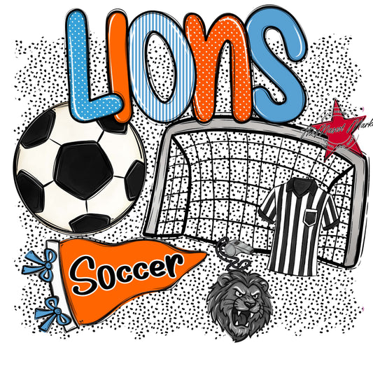 Lions Soccer Spirit-Carolina Blue & Orange