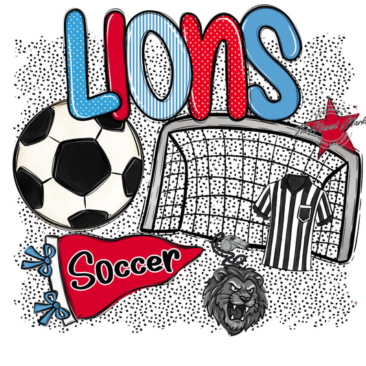 Lions Soccer Spirit-Carolina Blue & Red