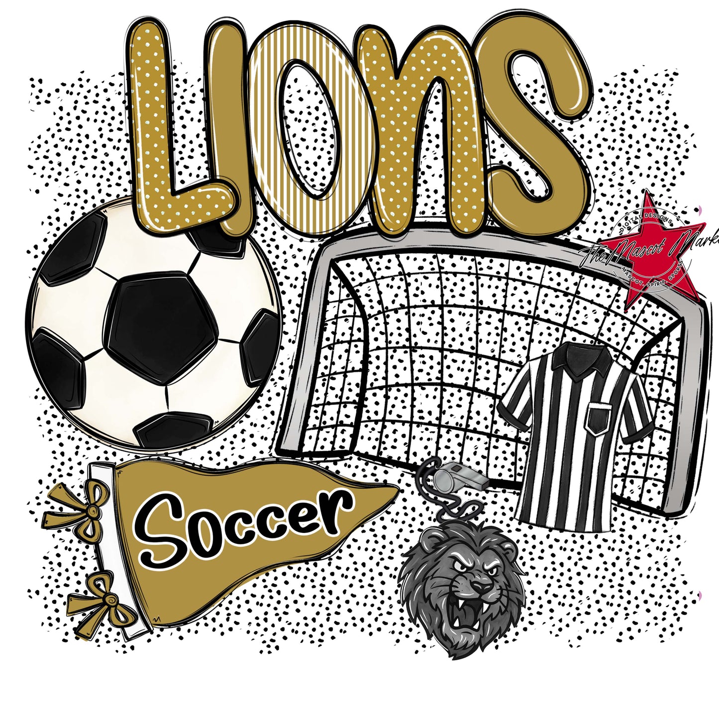 Lions Soccer Spirit-Gold