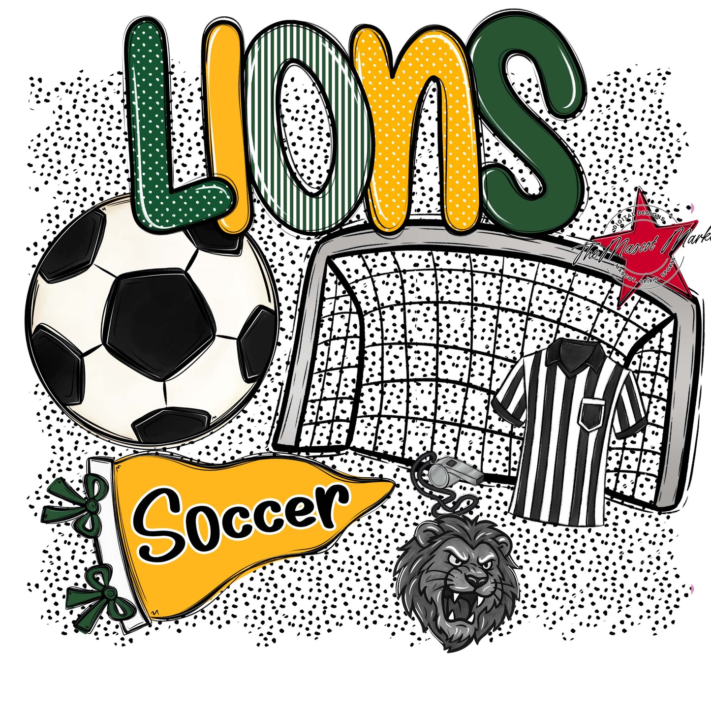 Lions Soccer Spirit-Green & Yellow