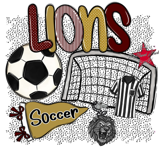 Lions Soccer Spirit-Maroon & Gold