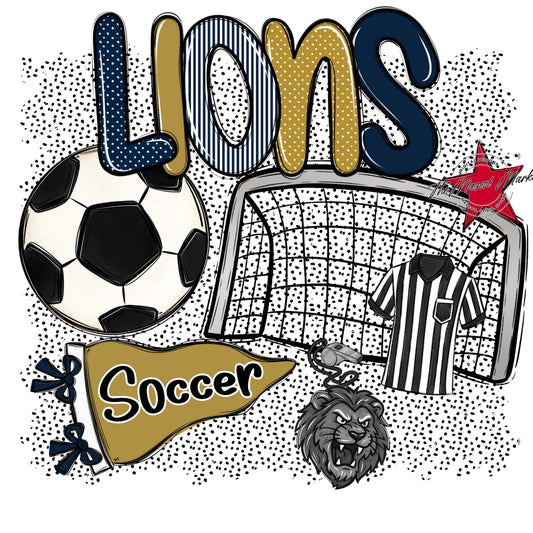 Lions Soccer Spirit-Navy & Gold