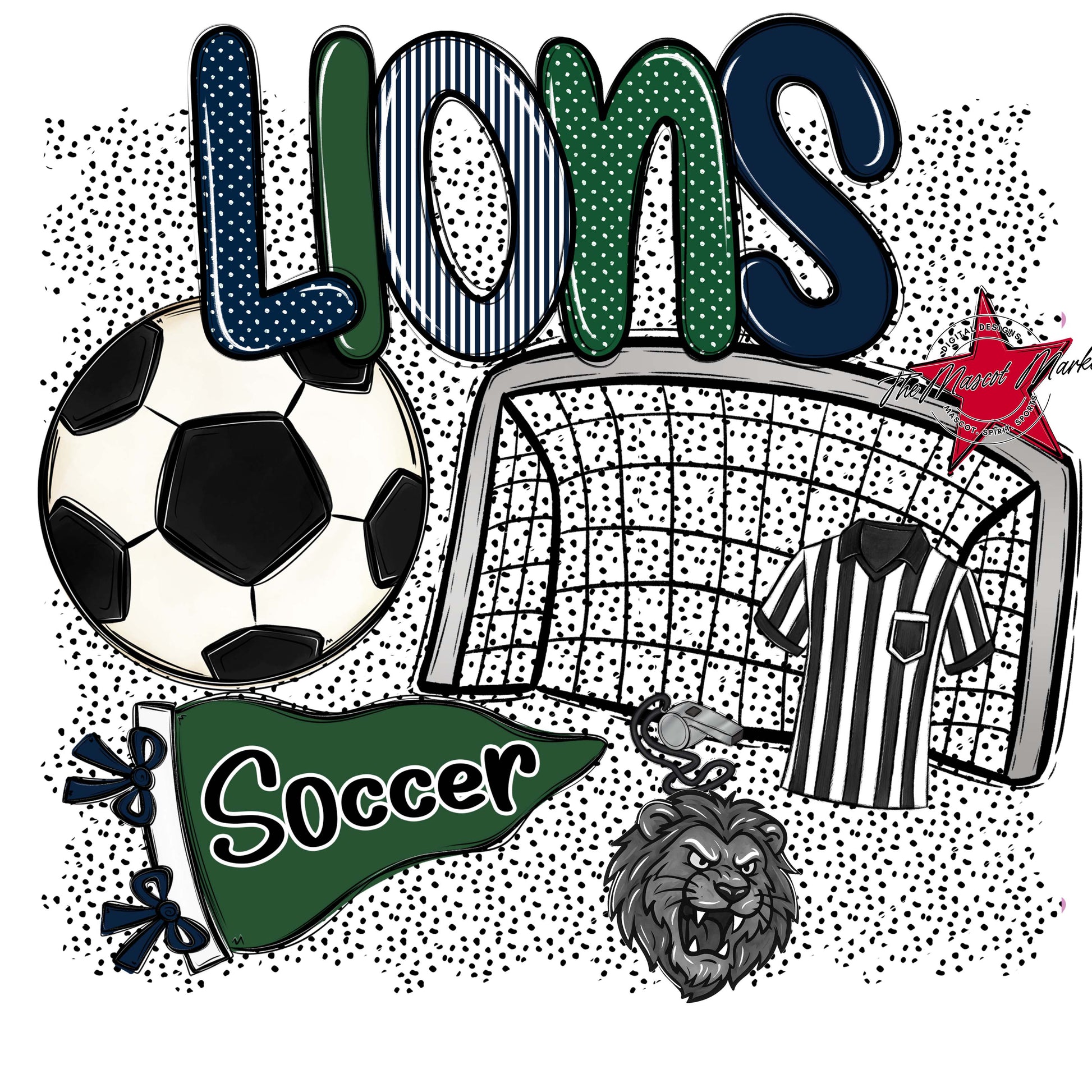 Lions Soccer Spirit-Navy & Green