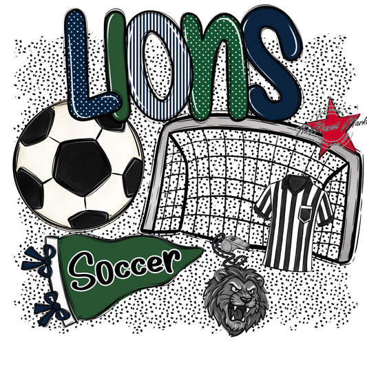 Lions Soccer Spirit-Navy & Green