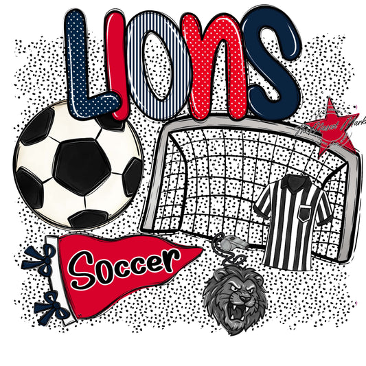 Lions Soccer Spirit-Navy & Red