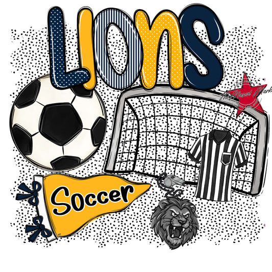 Lions Soccer Spirit-Navy & Yellow