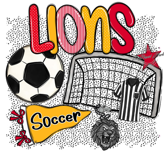 Lions Soccer Spirit-Red & Yellow