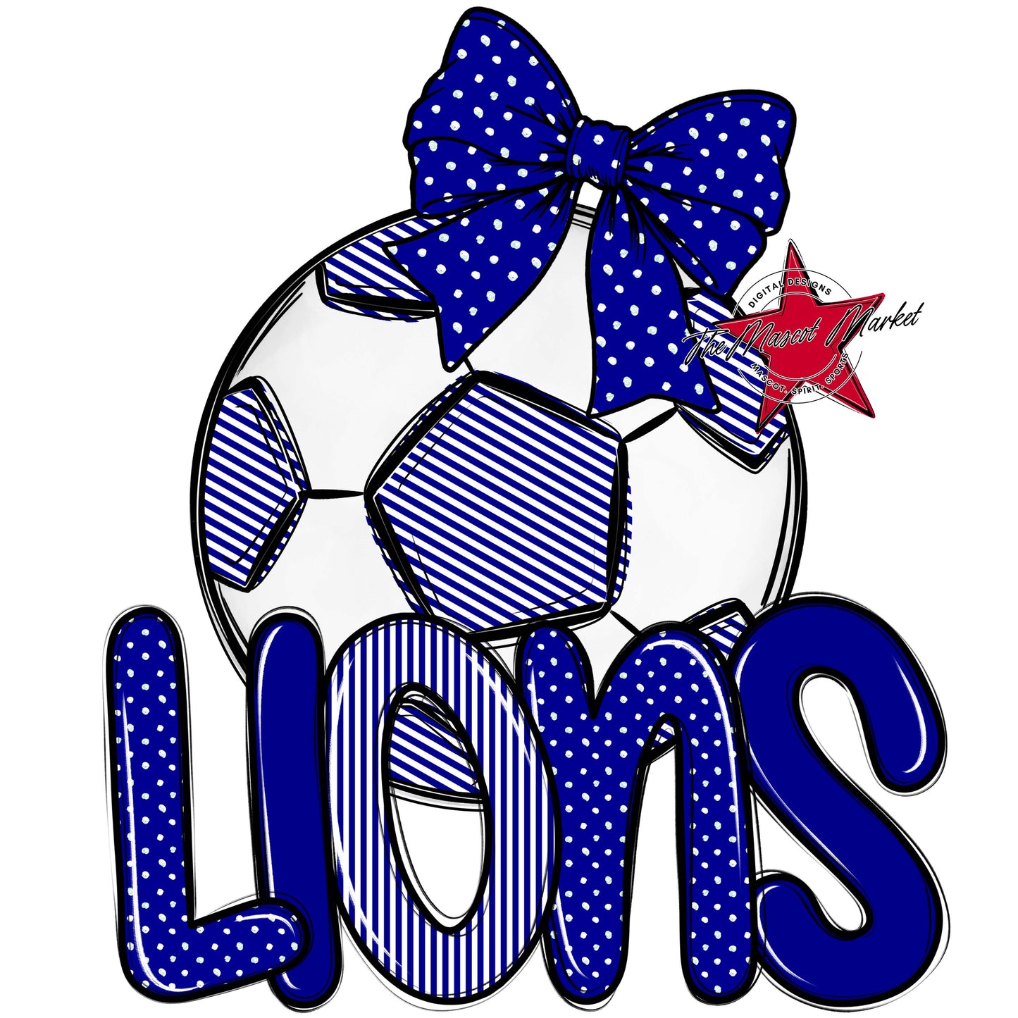 Lions Soccer Spirit Design-Blue