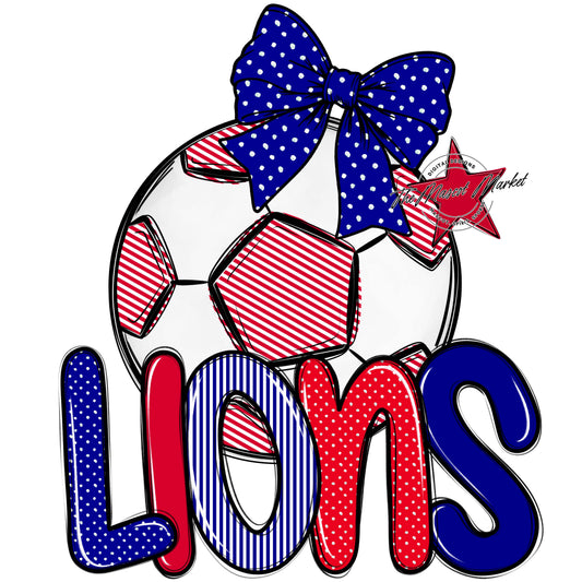 Lions Soccer Spirit Design-Blue & Red