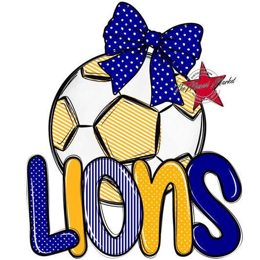 Lions Soccer Spirit Design-Blue & Yellow