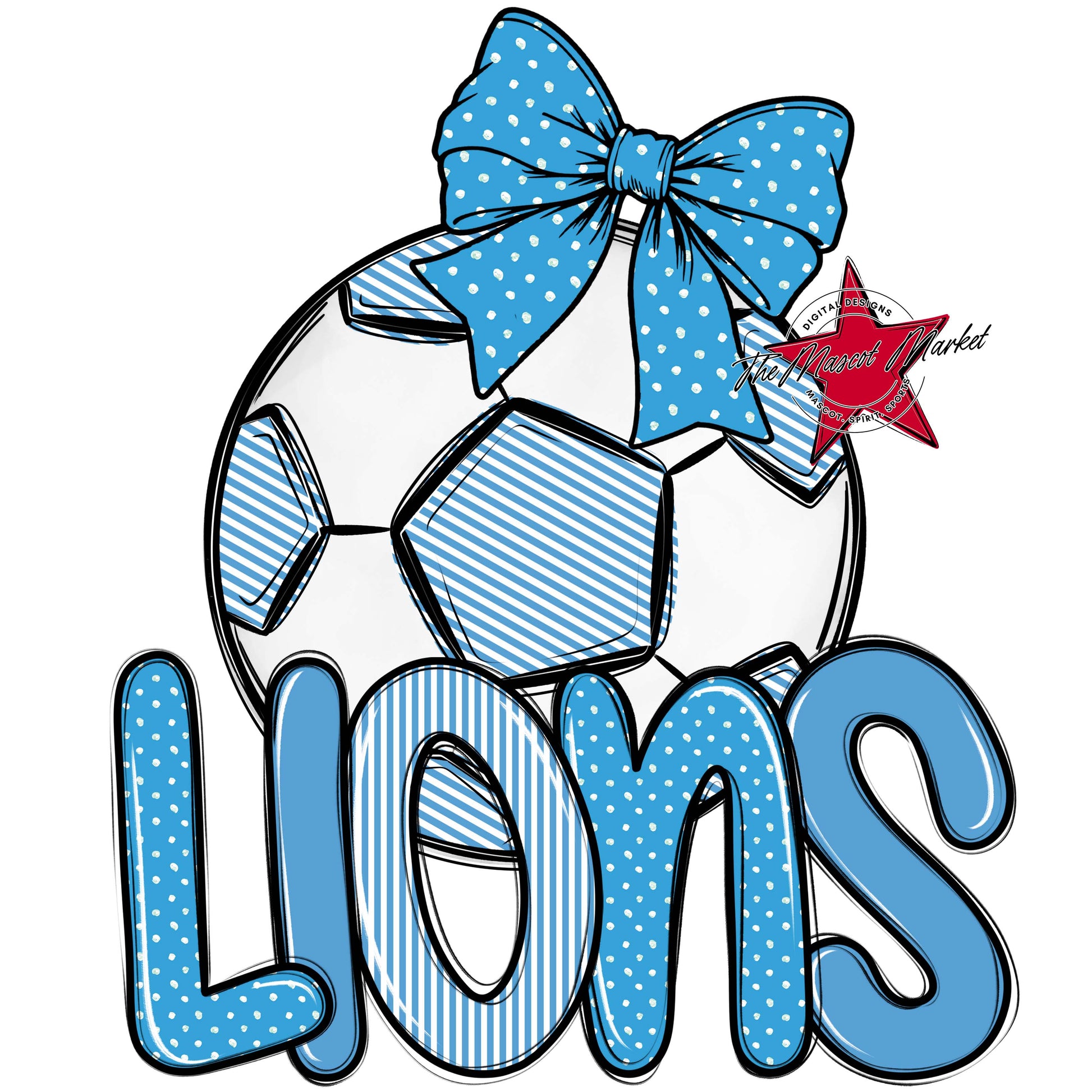 Lions Soccer Spirit Design-Carolina Blue