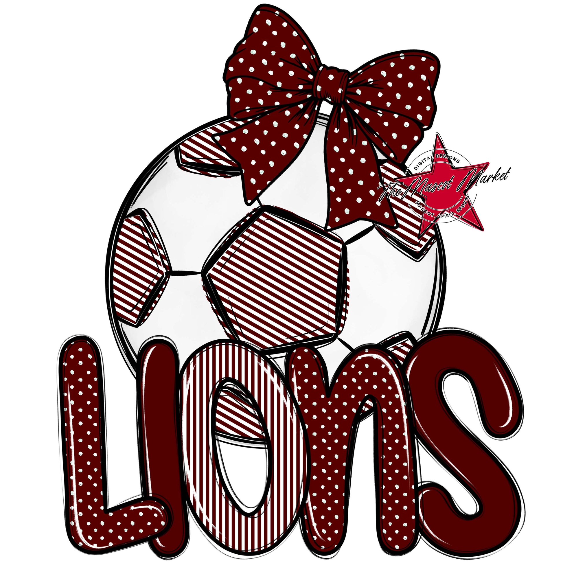 Lions Soccer Spirit Design-Maroon