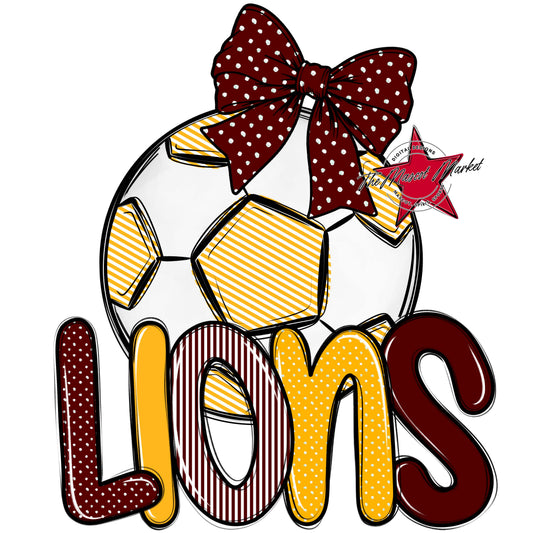 Lions Soccer Spirit Design-Maroon & Yellow