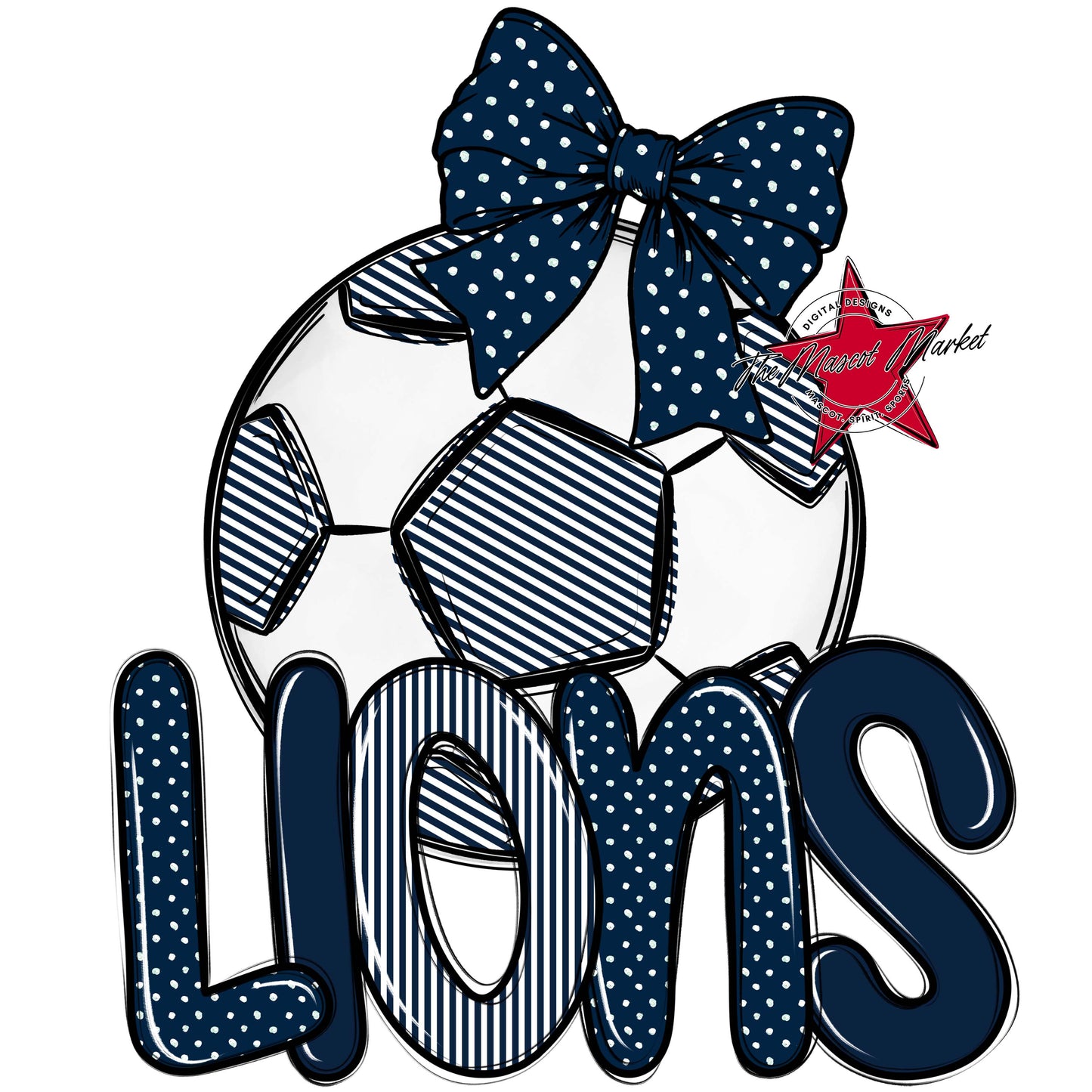 Lions Soccer Spirit Design-Navy