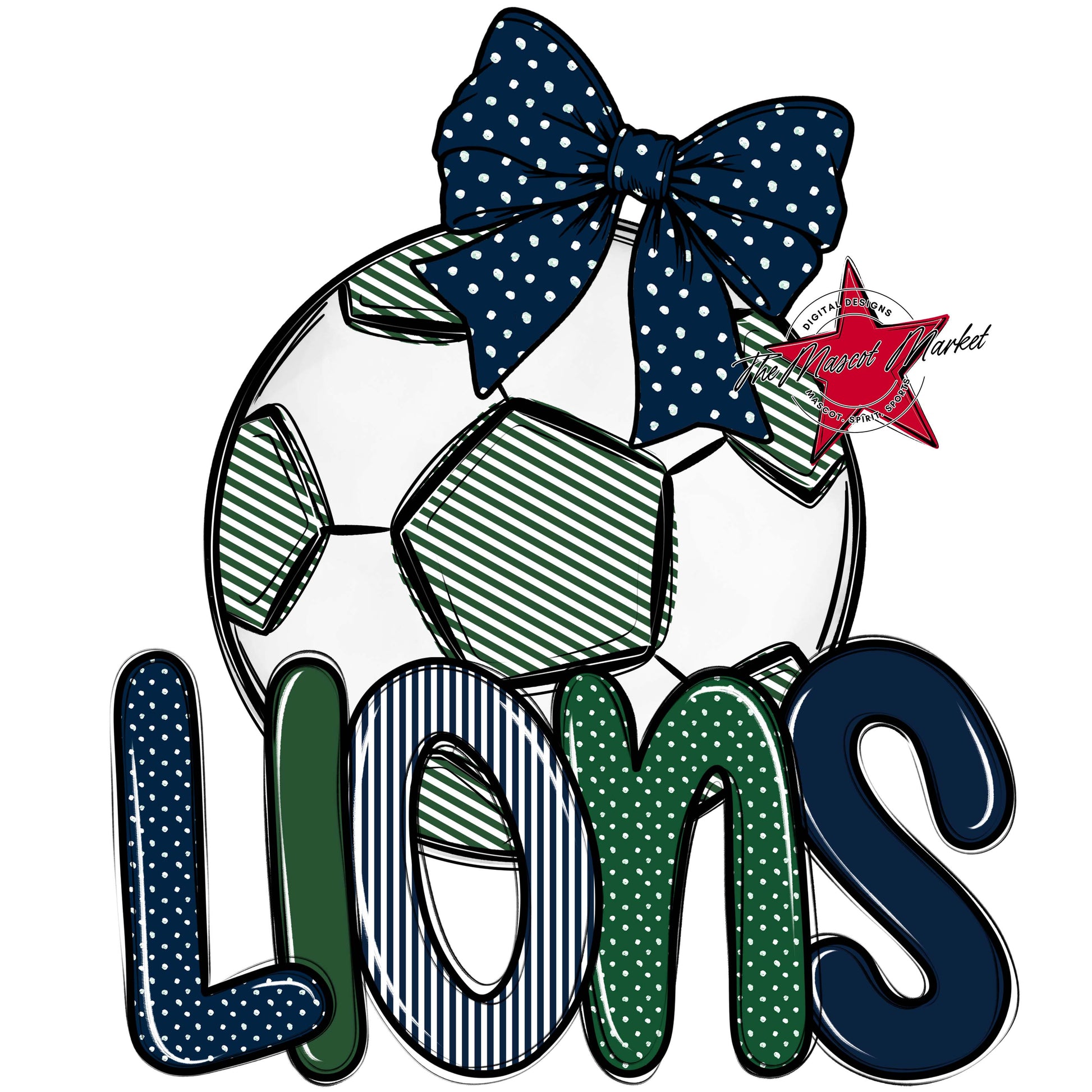 Lions Soccer Spirit Design-Navy & Green