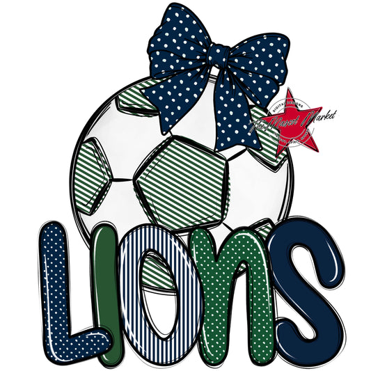 Lions Soccer Spirit Design-Navy & Green
