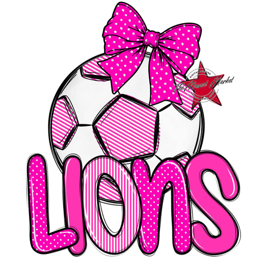 Lions Soccer Spirit Design-Pink