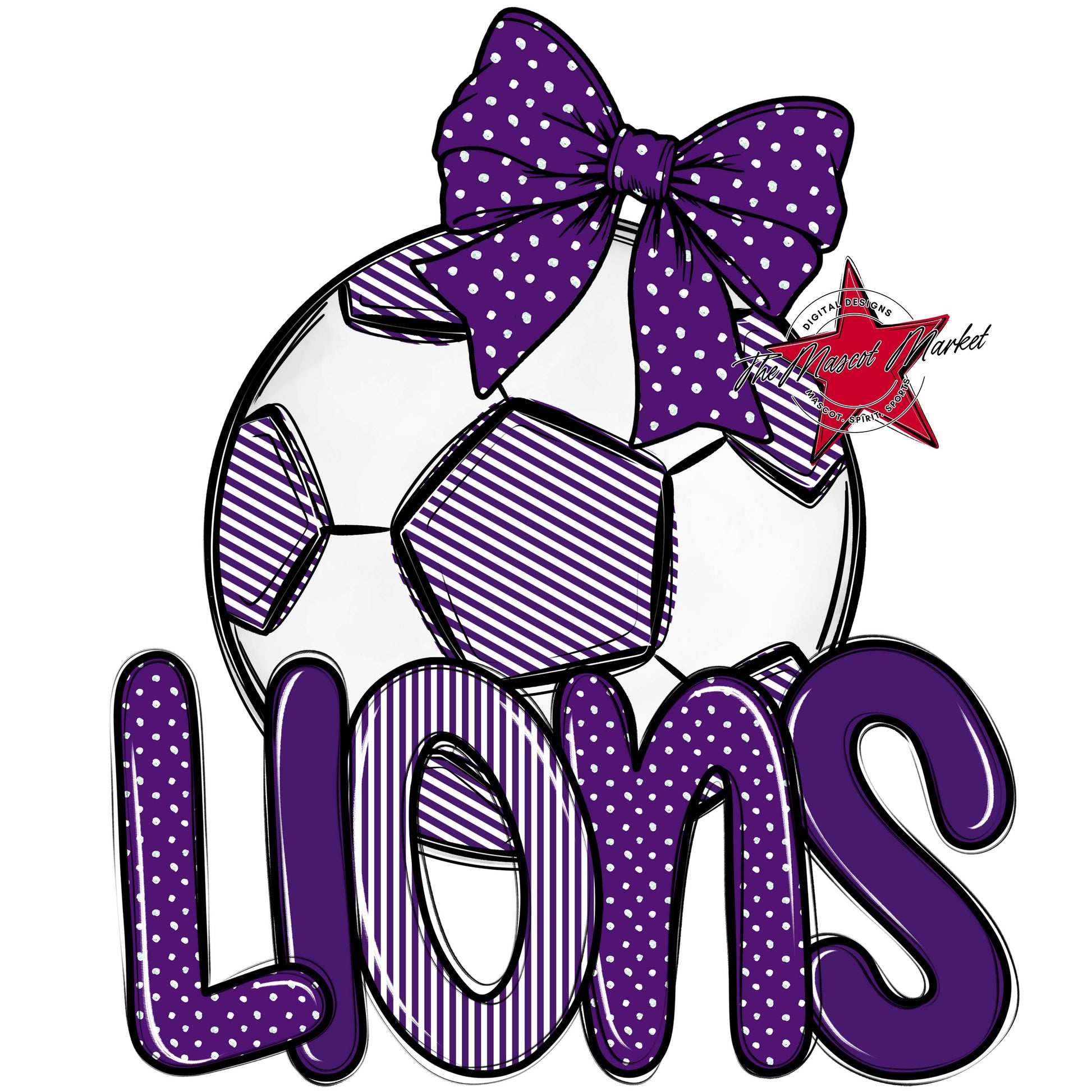 Lions Soccer Spirit Design-Purple
