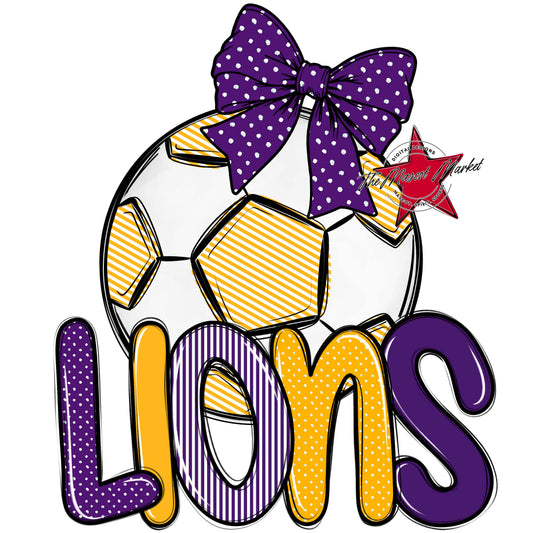 Lions Soccer Spirit Design-Purple & Yellow