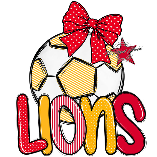 Lions Soccer Spirit Design-Red & Yellow