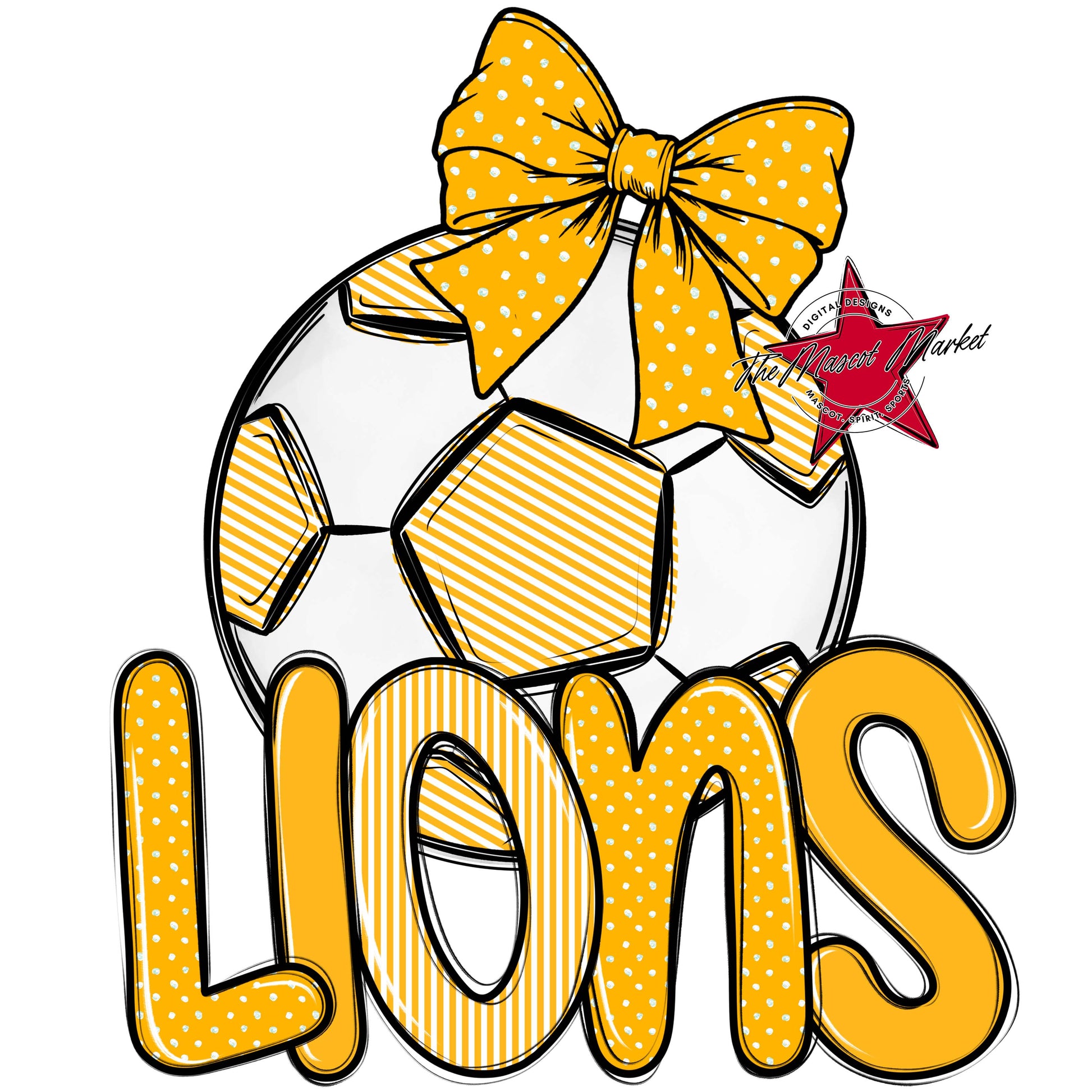 Lions Soccer Spirit Design-Yellow