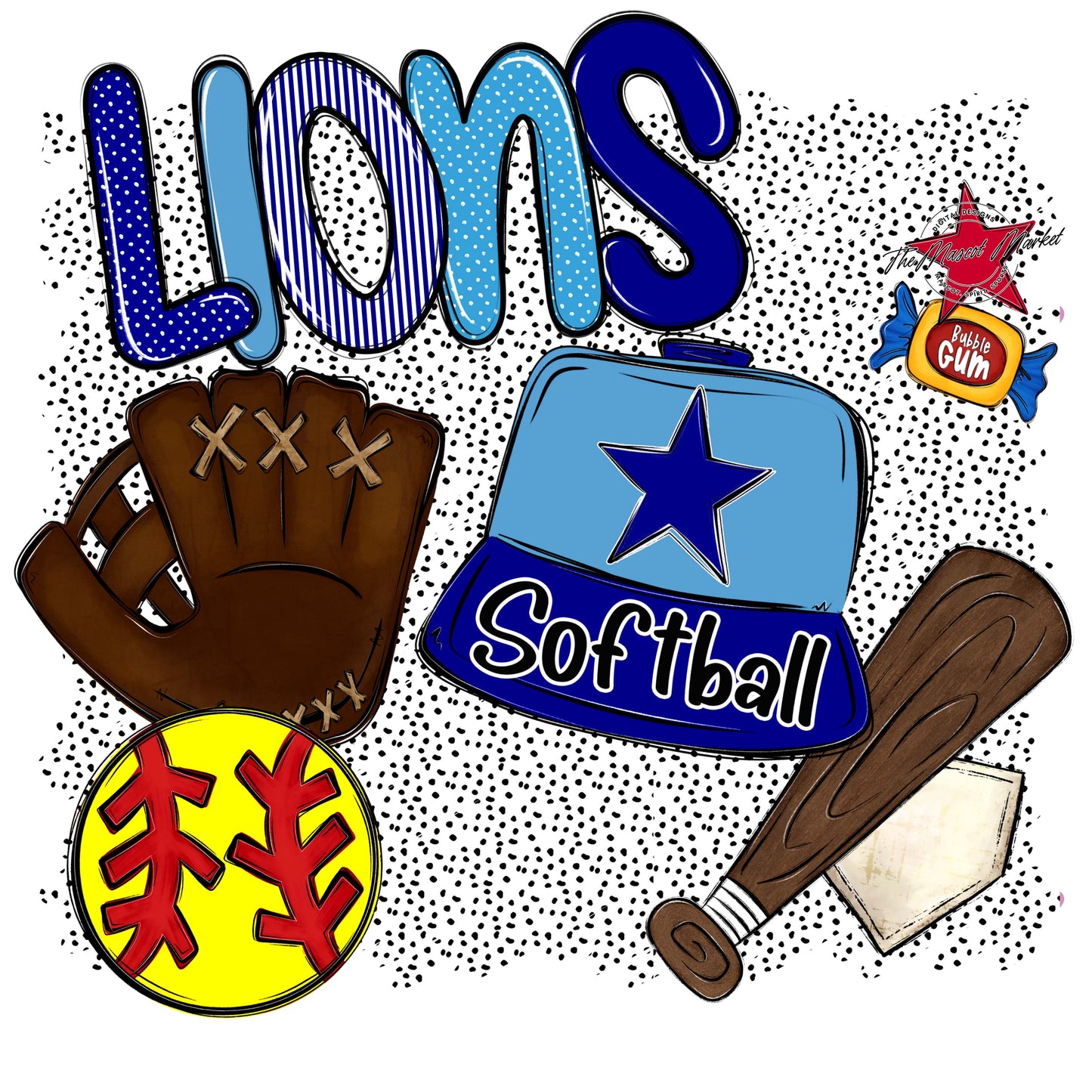 Lions Softball Spirit-Blue & Carolina Blue