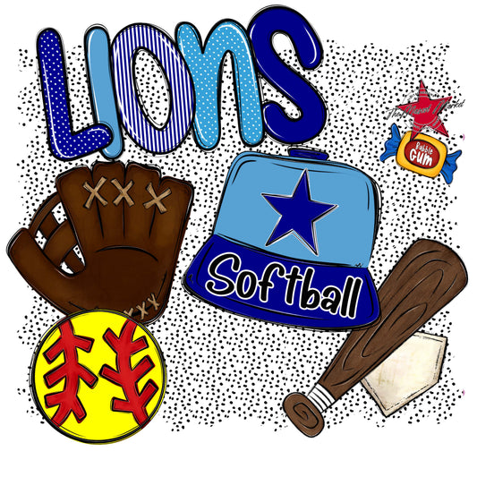 Lions Softball Spirit-Blue & Carolina Blue