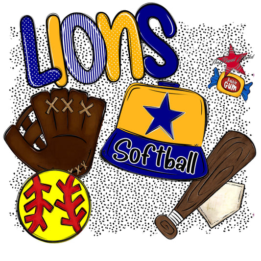 Lions Softball Spirit-Blue & Yellow