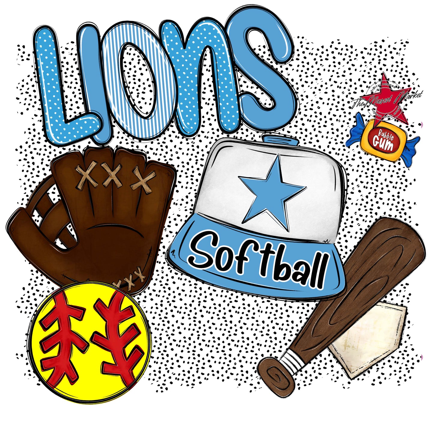 Lions Softball Spirit-Carolina Blue