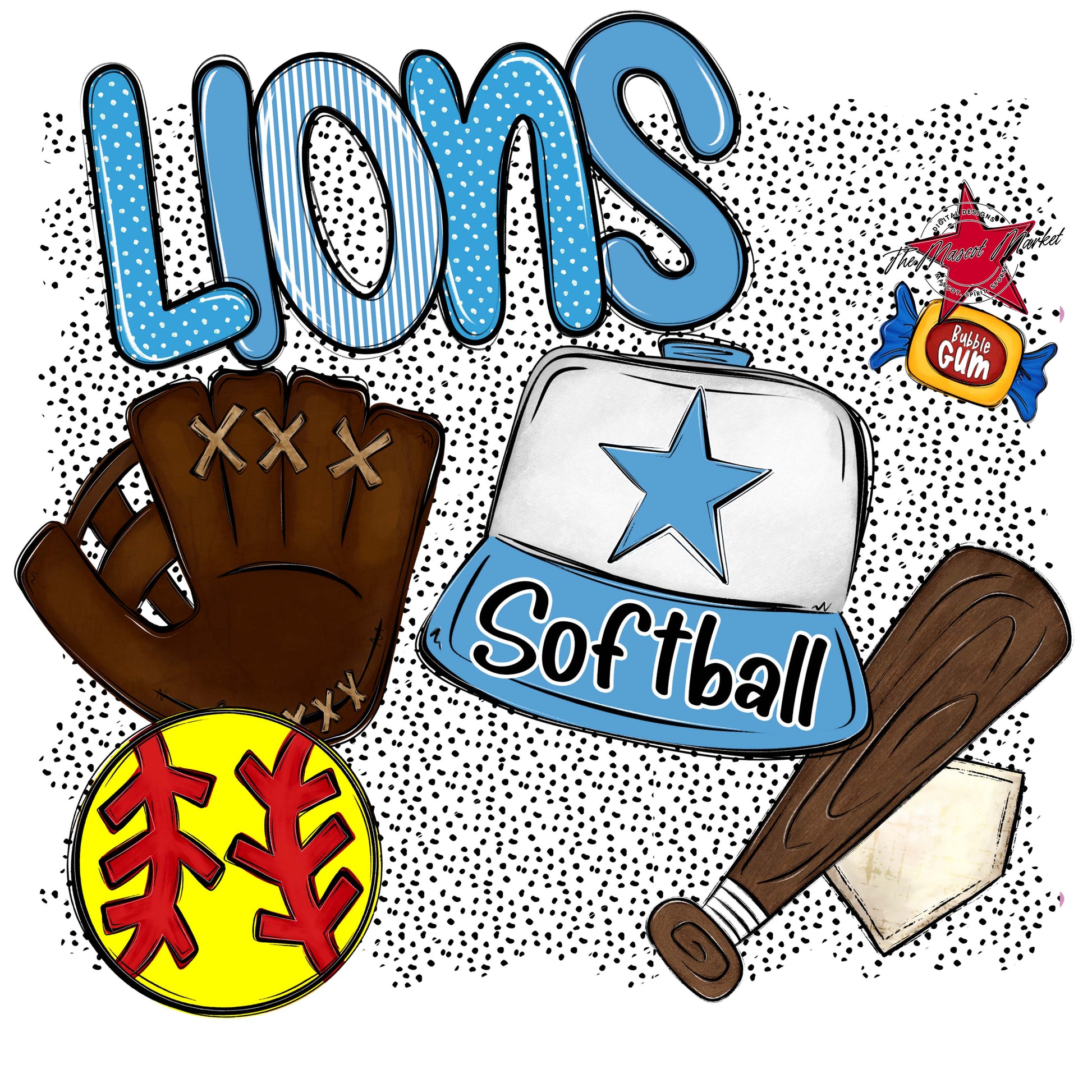Lions Softball Spirit-Carolina Blue