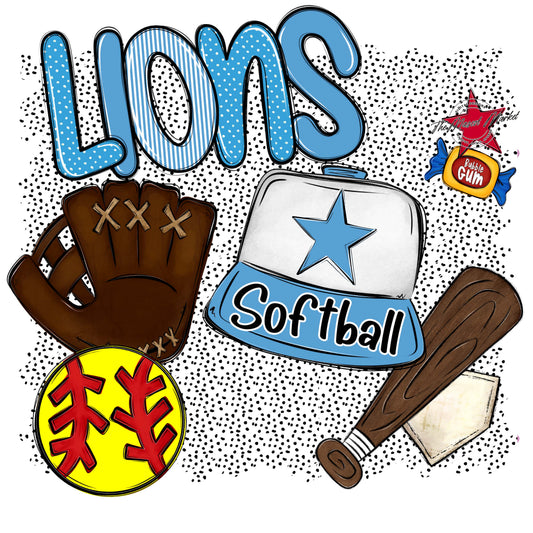 Lions Softball Spirit-Carolina Blue